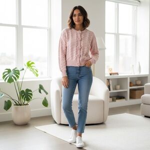 NWOT!! Pink Cable Knit Cardigan